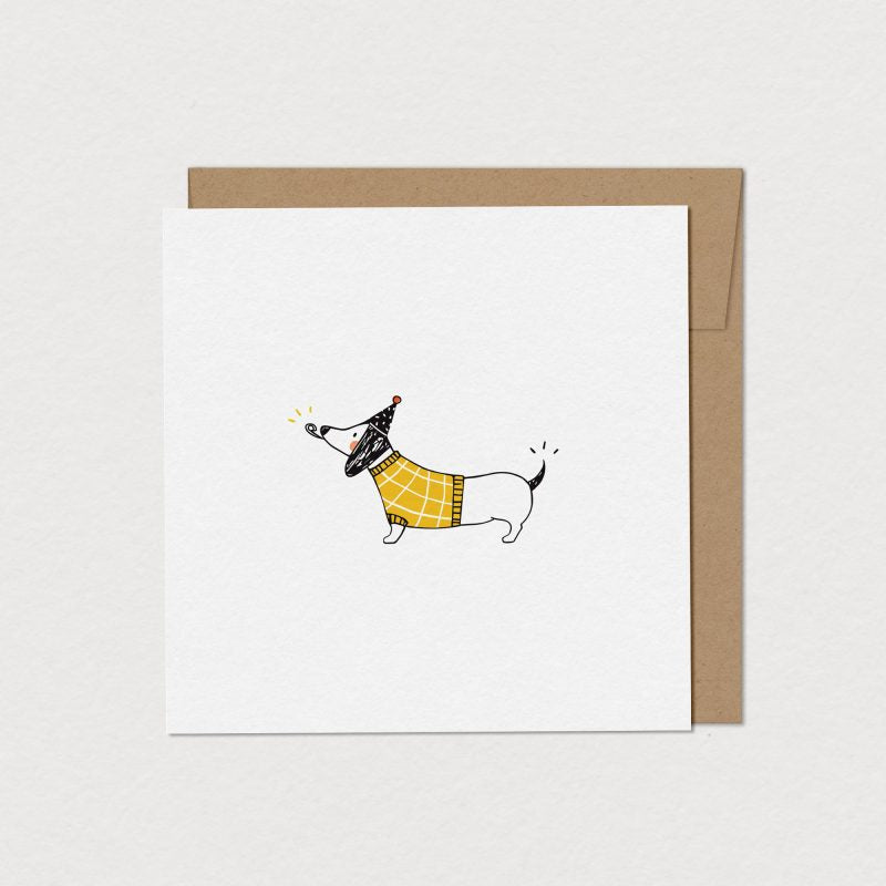 Carte de souhaits – Chien saucisse