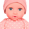 LullaBaby - Poupée bébé 35.5 cm - Pyjama rose à imprimé cœurs