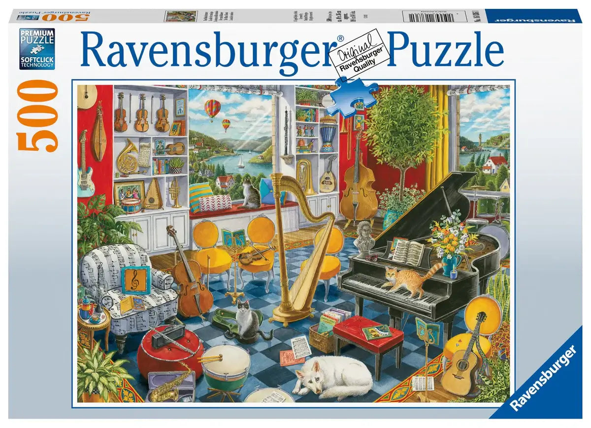Ravensburger- Puzzle La salle de musique - Casse-tête de 500 pièces, puzzle salle de musique 500 pièces.