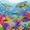 puzzle Ravensburger Eaux tropicales 500 pièces, illustration colorée d'un paysage sous-marin avec tortues et poissons.