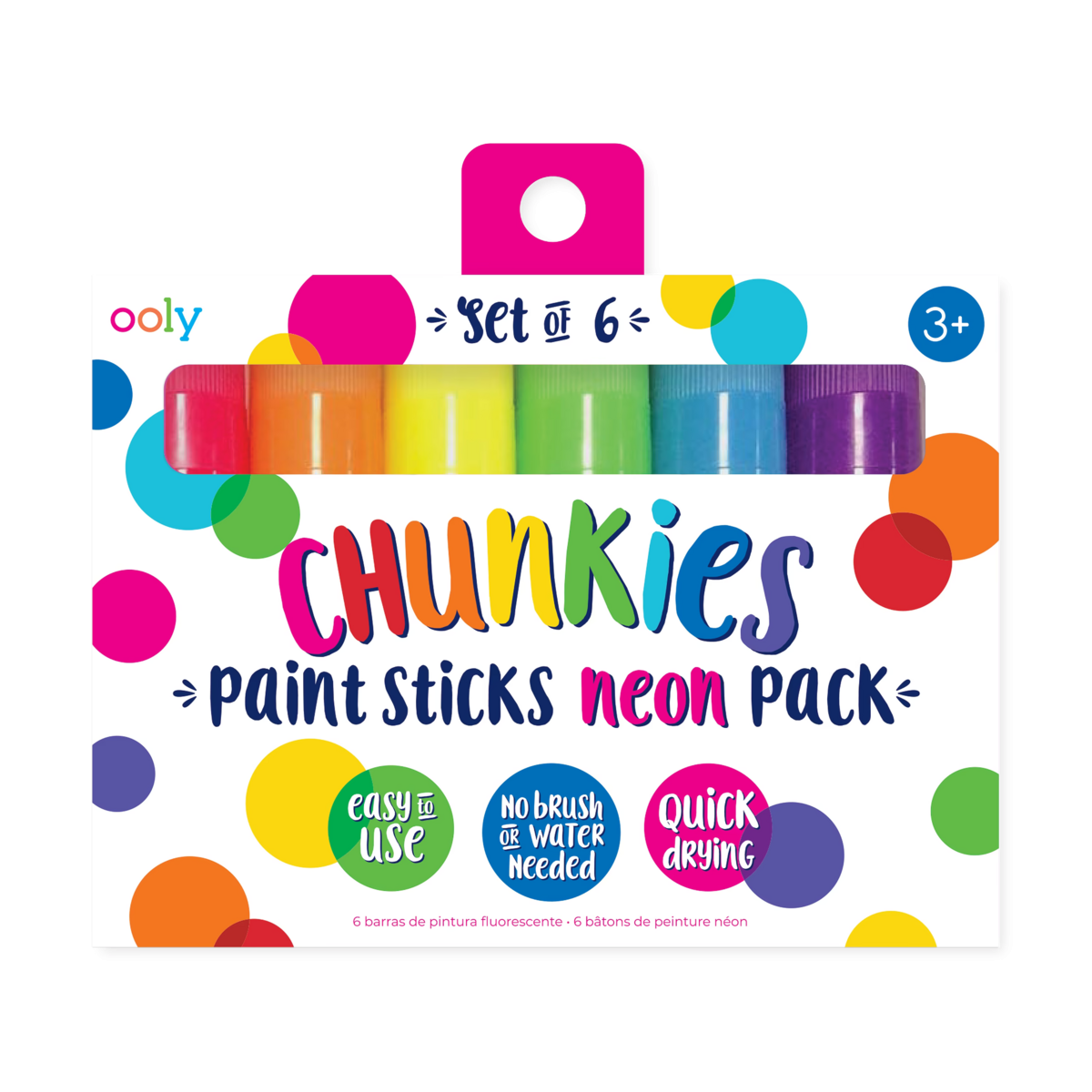 Ooly Chunkies Bâtons de peinture neon - ensemble de 6