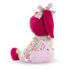 Doudou Corolle Miss Chic rose grenadine de 25 cm, vue arrière avec un style floral et un nœud rose.
