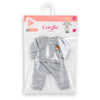Ensemble jogging poupon 30 cm gris de Corolle en emballage transparent pour poupon de 30 cm.