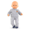 ensemble jogging poupon 30 cm, poupée en jogging gris, tenue décontractée pour poupon Corolle.