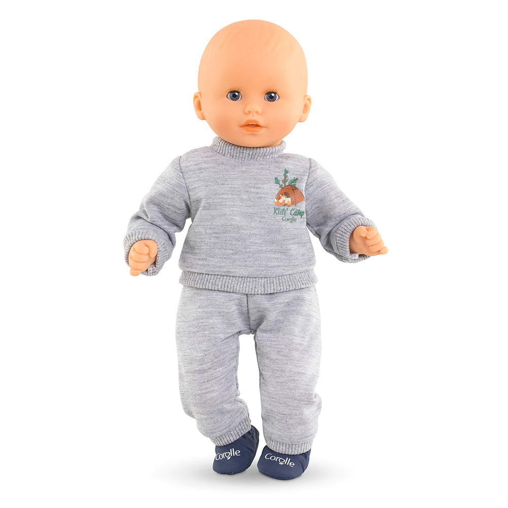 ensemble jogging poupon 30 cm, poupée en jogging gris, tenue décontractée pour poupon Corolle.