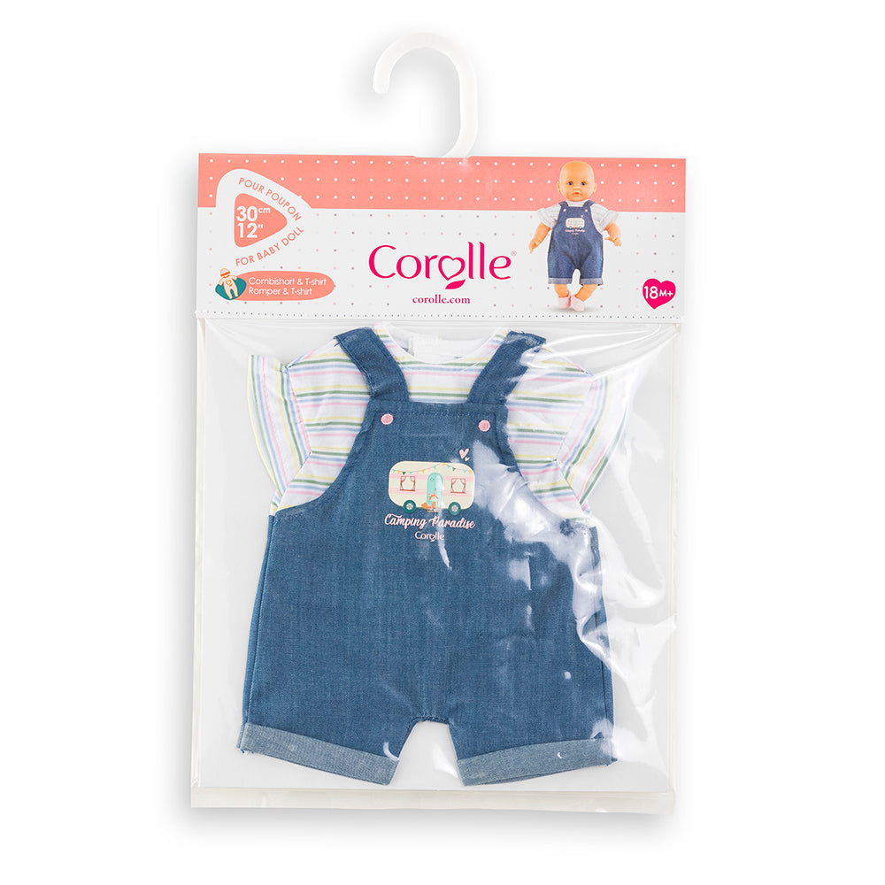 Vêtements pour poupon 30 cm - Ensemble Combishort et T-Shirt Petit Explorateur Corolle