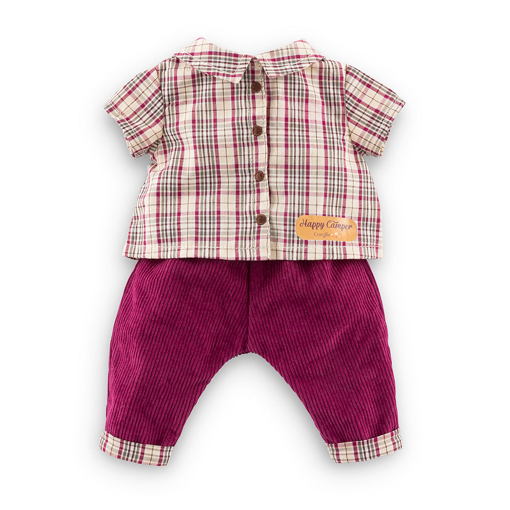 Vêtements petits explorateurs 30 cm - Chemise à carreaux et pantalon pour poupons Corolle.