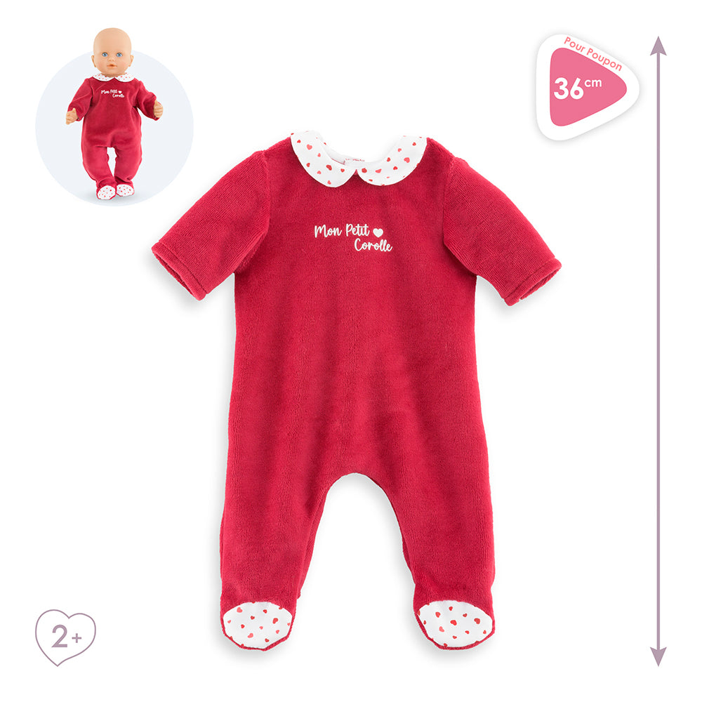 Corolle-My clothes for 36 cm baby doll: Heart Petals pajamas