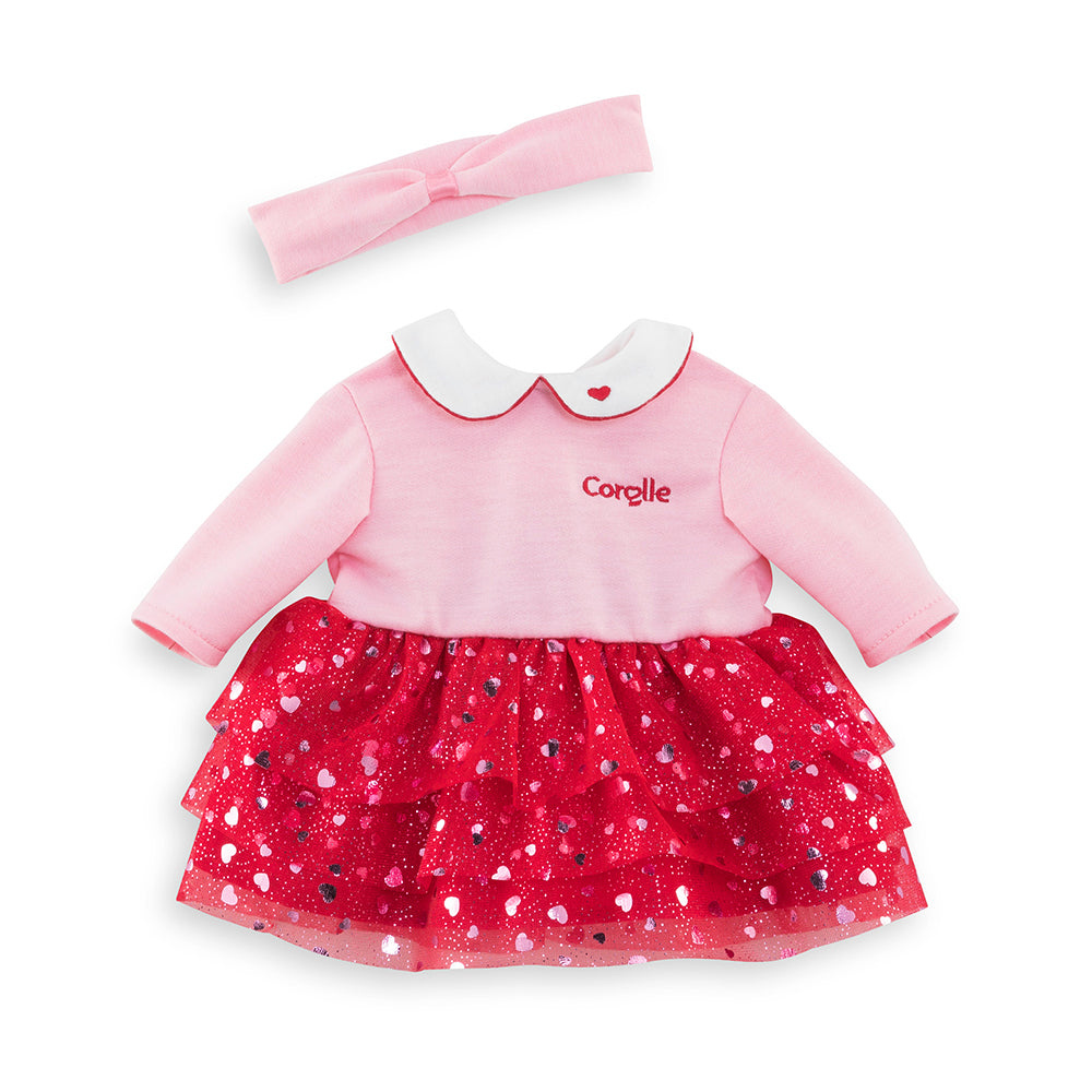 Corolle-My clothes for 36 cm baby doll: Heart Petals dress and headband