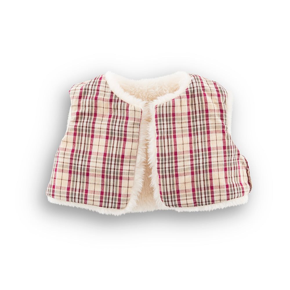 Ensemble hiver petit explorateur Corolle, gilet réversible à carreaux pour poupées de 36 cm.