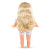 Poupée Corolle 36 cm vue de dos avec cheveux blonds et short à fleurs.