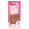 vêtements accessoires poupée Corolle 36 cm - coffret avec t-shirt rose, jupe, bottes et lunettes