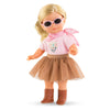 vêtements accessoires poupée Corolle 36 cm - poupée avec t-shirt rose, jupe en tulle et lunettes de soleil, prête pour le festival.