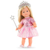 Coffret princesse anniversaire poupée Corolle avec robe rose, couronne et baguette magique.
