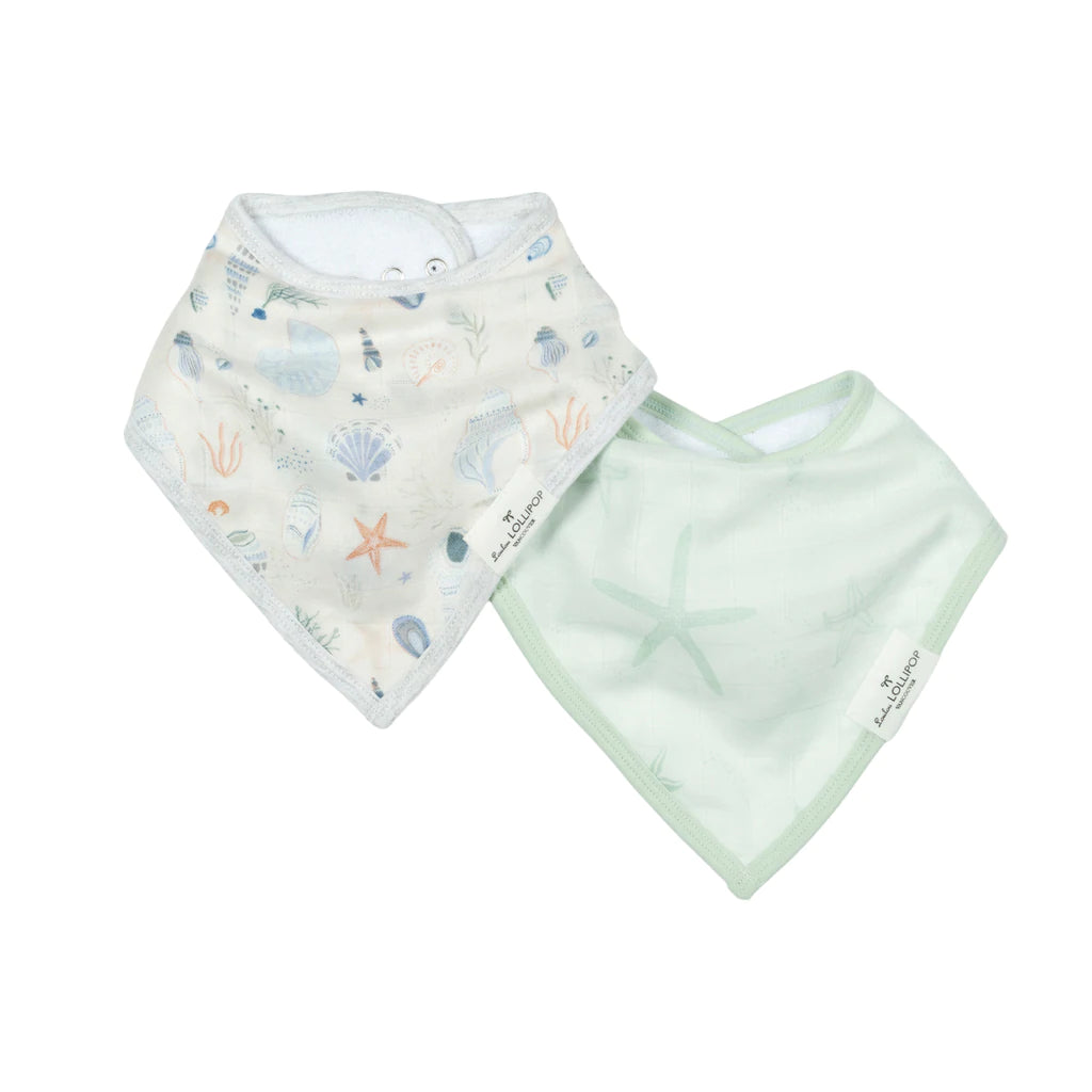 Loulou lollipop-Bandana bib set - Shells