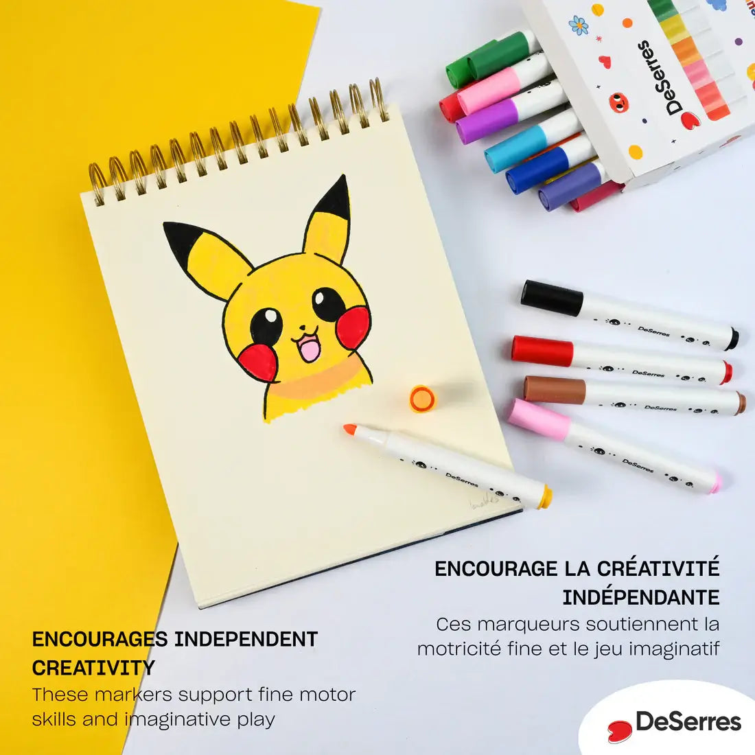 Crayons marqueurs pour enfants DeSerres 18 couleurs | outil de création adapté 3ans +