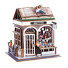 mini librairie DIY Buki - diorama d'une librairie charmante avec personnages en miniature.