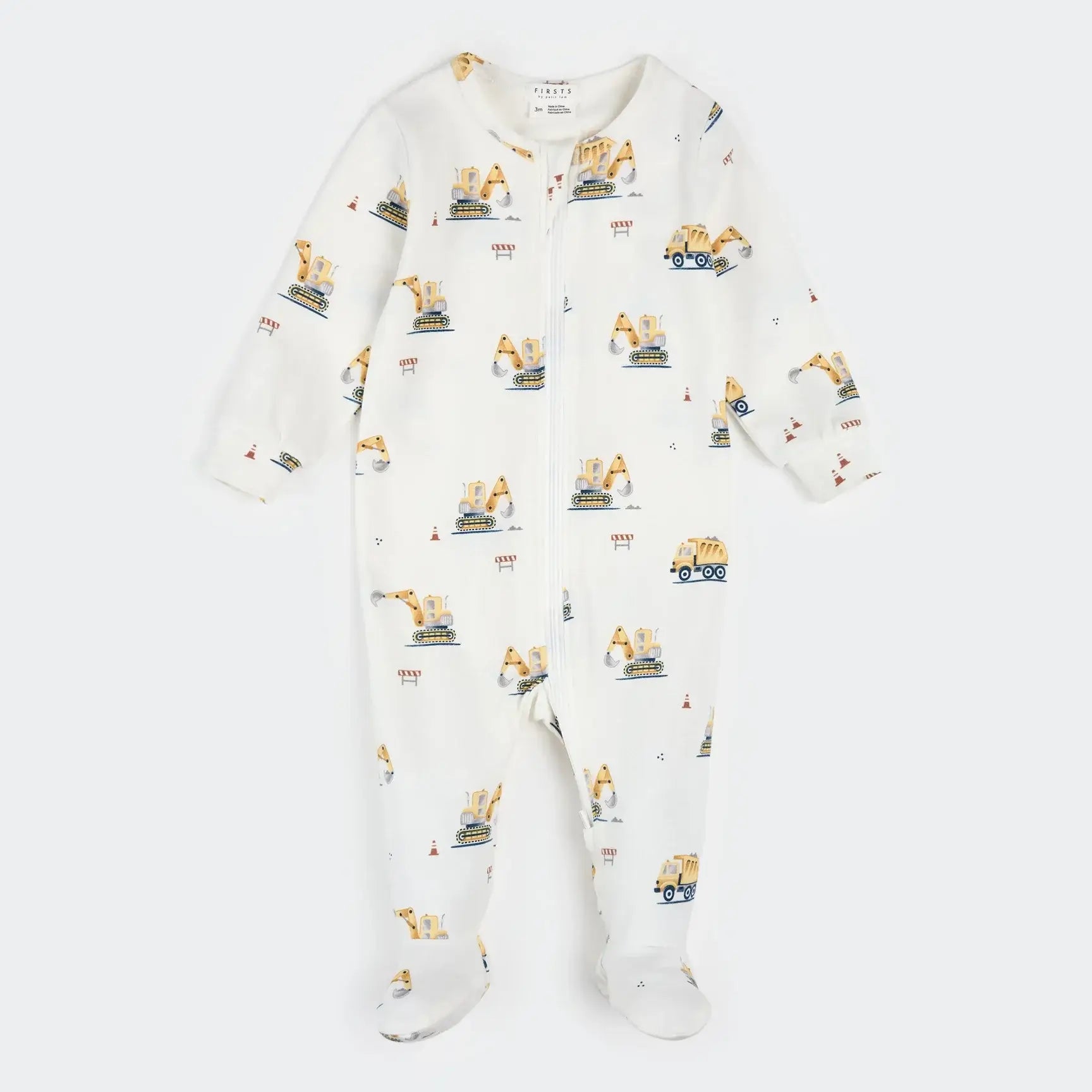 Dormeur bébé pelleteuses 24 mois en imprimé pelleteuses, pyjama pour bébé avec fermeture éclair.