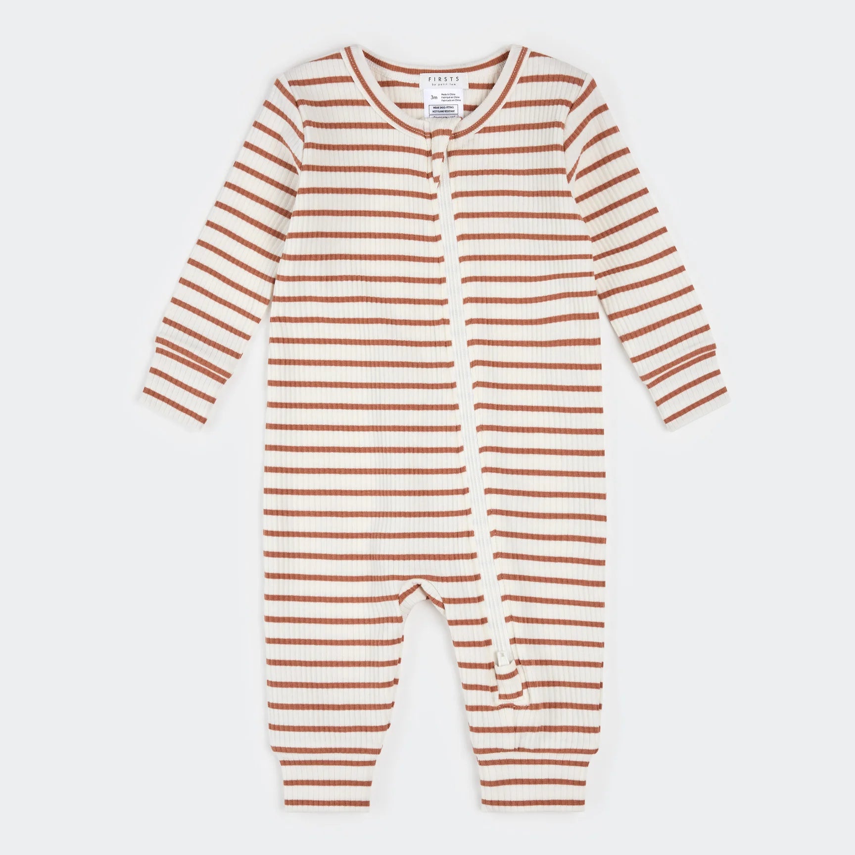 Brick striped ribbed modal nightgown