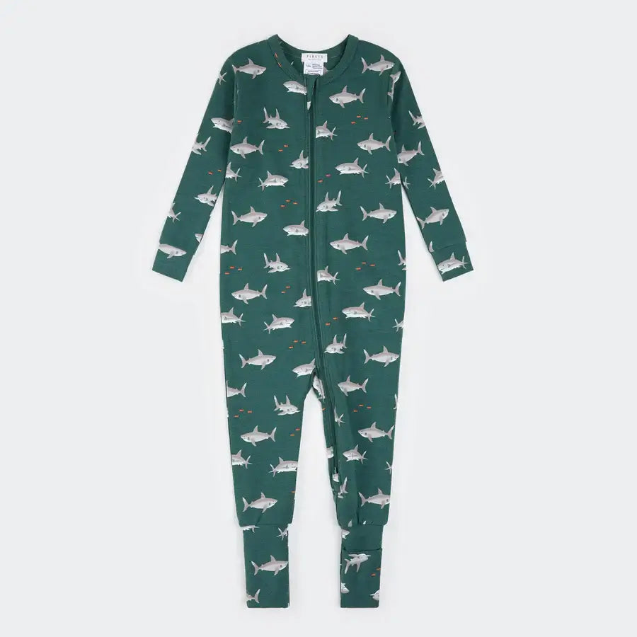 Dormeuse convertible vert foncé à imprimé requins