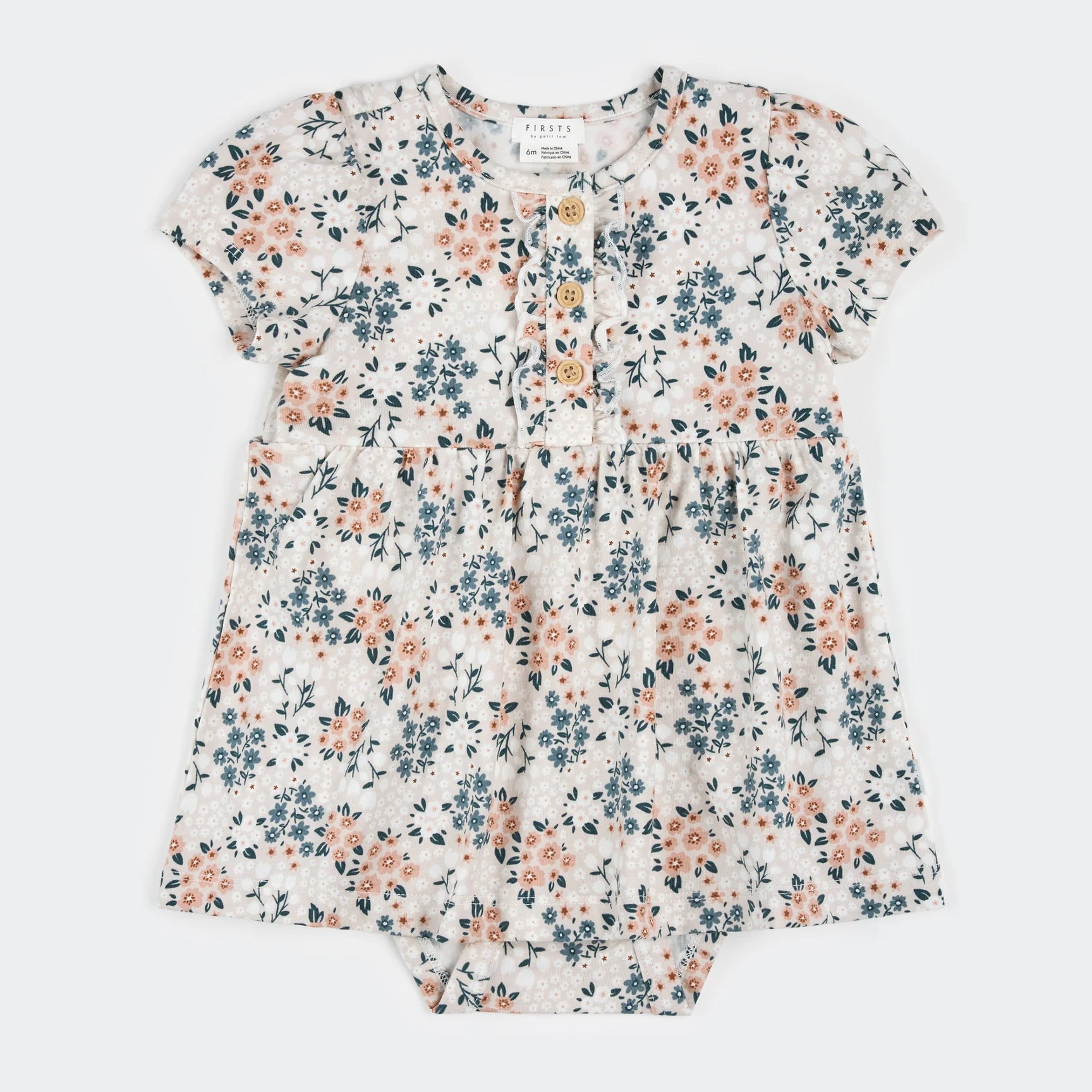 Robe cache-couche crème à imprimé fleurs printanières 6mois