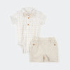 Petit Lem-Ensemble chemise popeline et short en chambray 18 mois