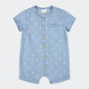 combinaison chambray bord de mer avec imprimé maritime et boutons en bois