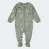 Petit Lem-Dormeuse olive green with soccer print 24 months