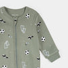 Petit Lem-Dormeuse olive green with soccer print 24 months