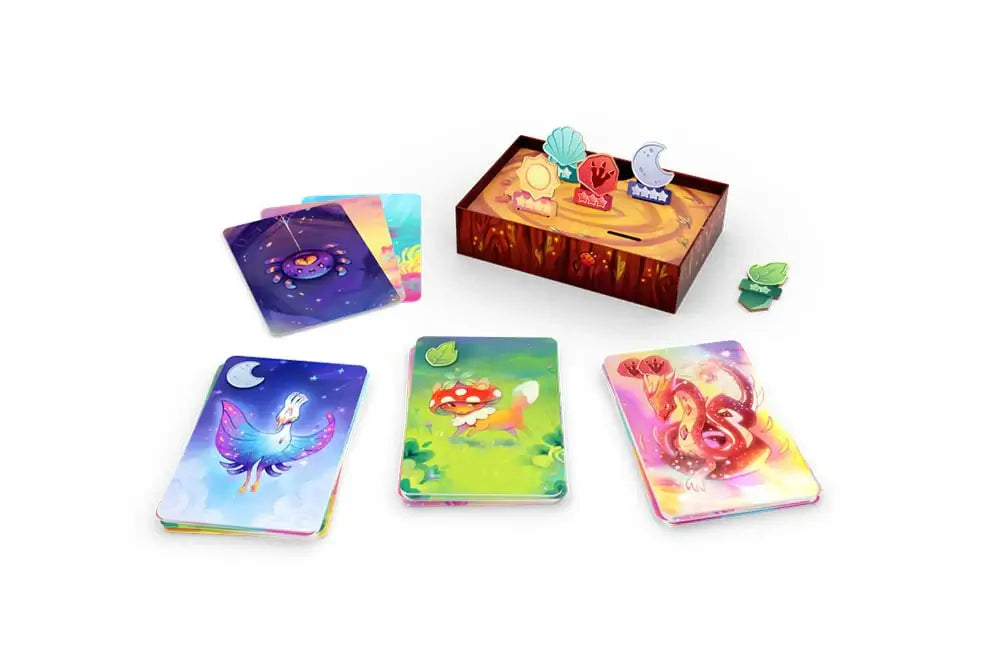 Cartes colorées et boîte de jeu de société pour 2 joueurs, L'île des Mookies, avec Mookies et accessoires