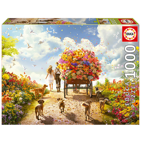 1000 piece puzzle - Flower transport