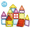 Jeu magnétique éducatif avec 26 pièces colorées pour stimuler la créativité des enfants en construisant des formes.