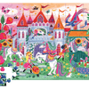puzzle château licorne 36 pièces enfants illustration colorée avec des licornes et un château féerique