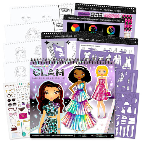 Fashion Angels - Fashion Model Creation Sketchbook - Glam - 30 Sheets