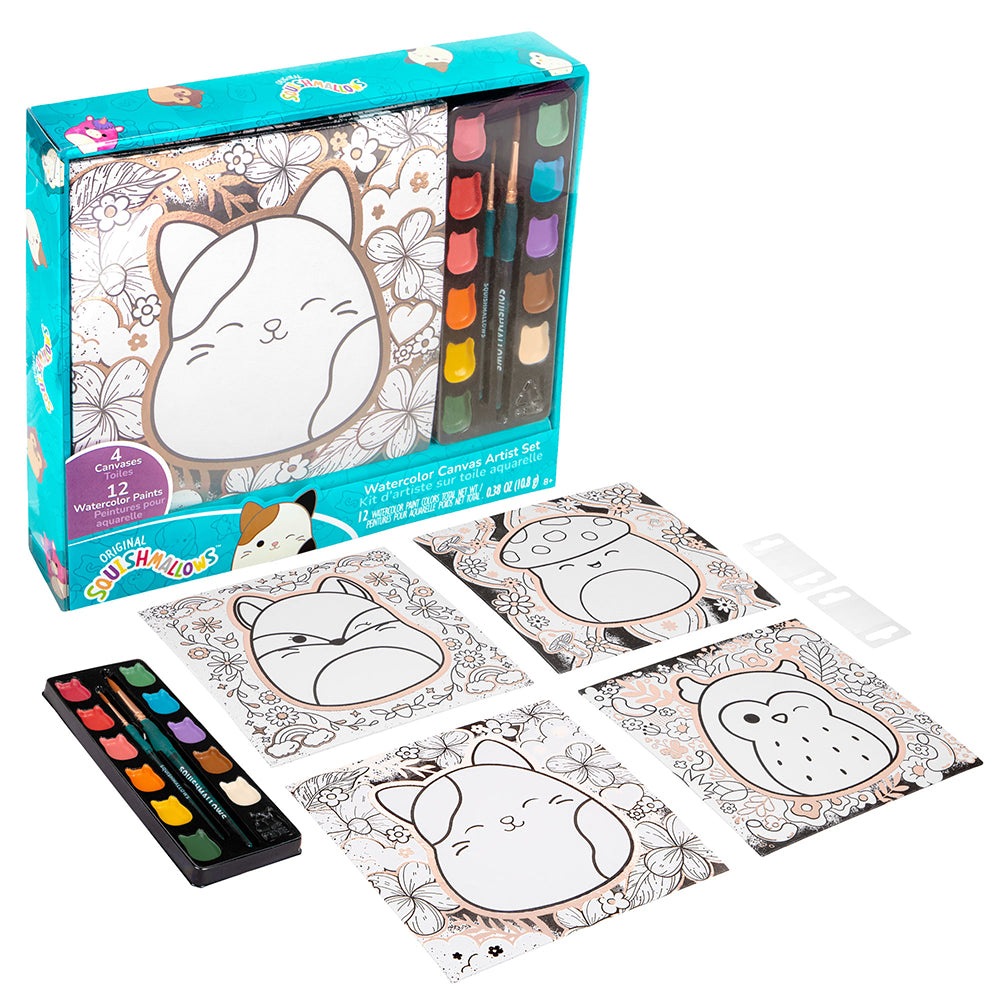 Squishmallows - Kit d'artiste sur toile aquarelle