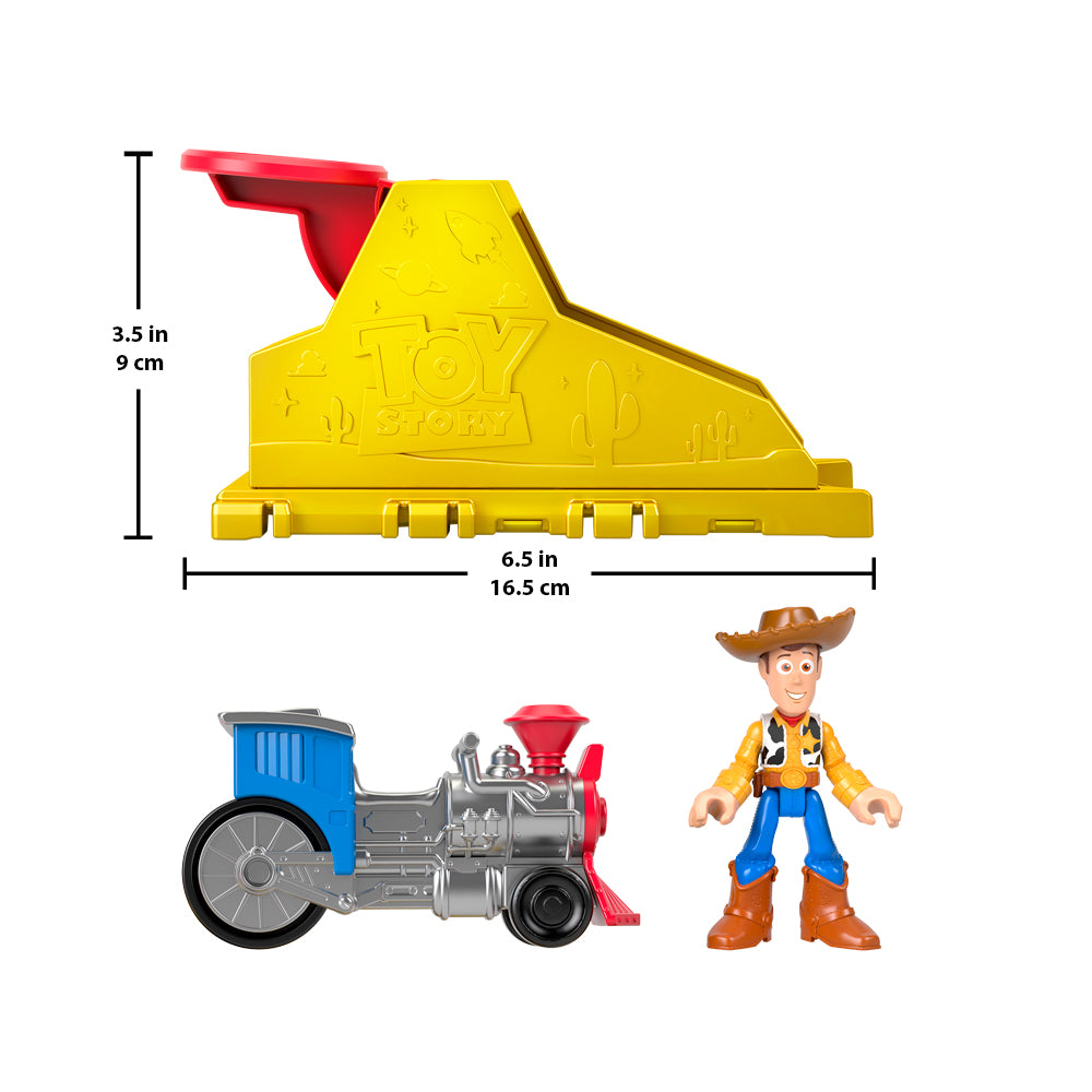 jouets Imaginext Woody avec lanceur Toy Story et figurine de Woody