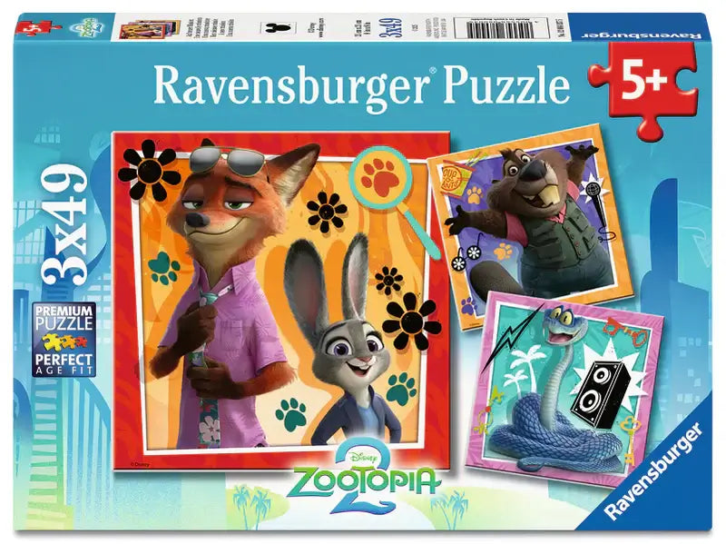 Ravensburger- Casse tete Zootopia 2, 3x49 pièces