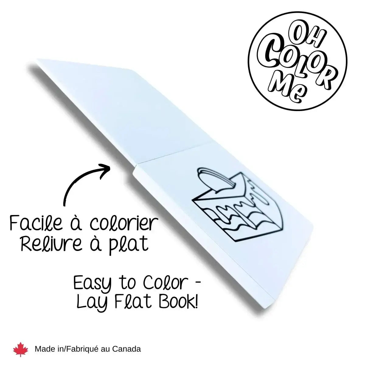 Mini livre de coloriage bestioles et fleurs avec couverture lay flat et message facile à colorier.