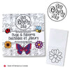 Mini livre de coloriage bestioles et fleurs avec dessins d'insectes et fleurs, conçu pour les moments créatifs.