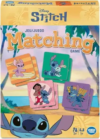 Ravensburger jeu de mémoire Disney Stitch avec personnages sur la boîte de jeu classique.