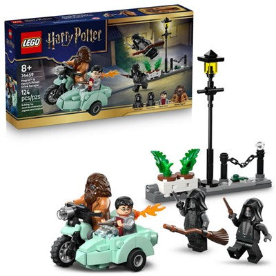 LEGO Hagrid Harry Privet Drive - Scène de Hagrid et Harry échappant avec une moto dans l'univers Harry Potter.