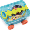 B.Summer - Chariot de plage "Wavy-Wagon" Bleu clair et accessoires