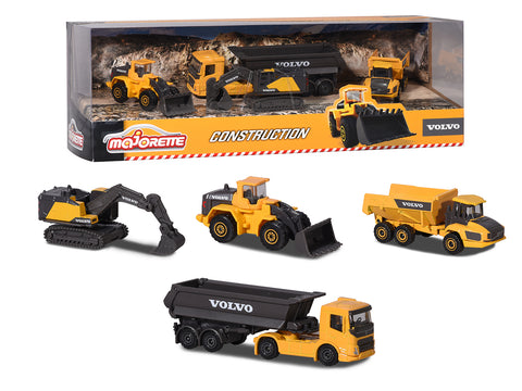 Majorette - Ensemble 4 camions de construction Volvo