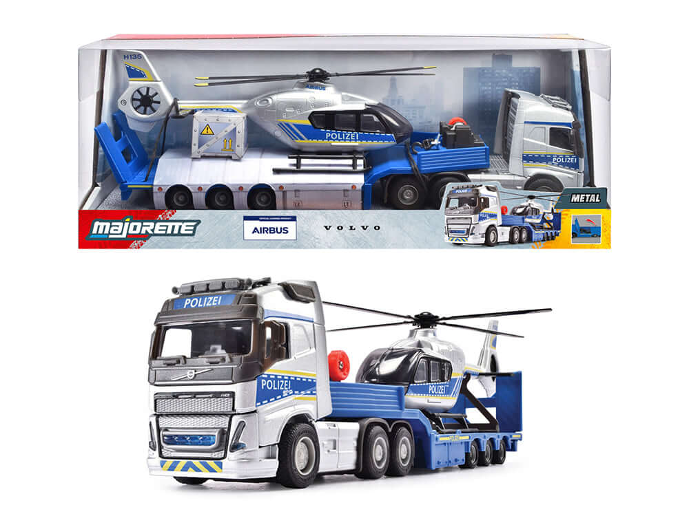 Majorette Camion Volvo et Hélicoptère de police | Boutique de jeux Chat Perché