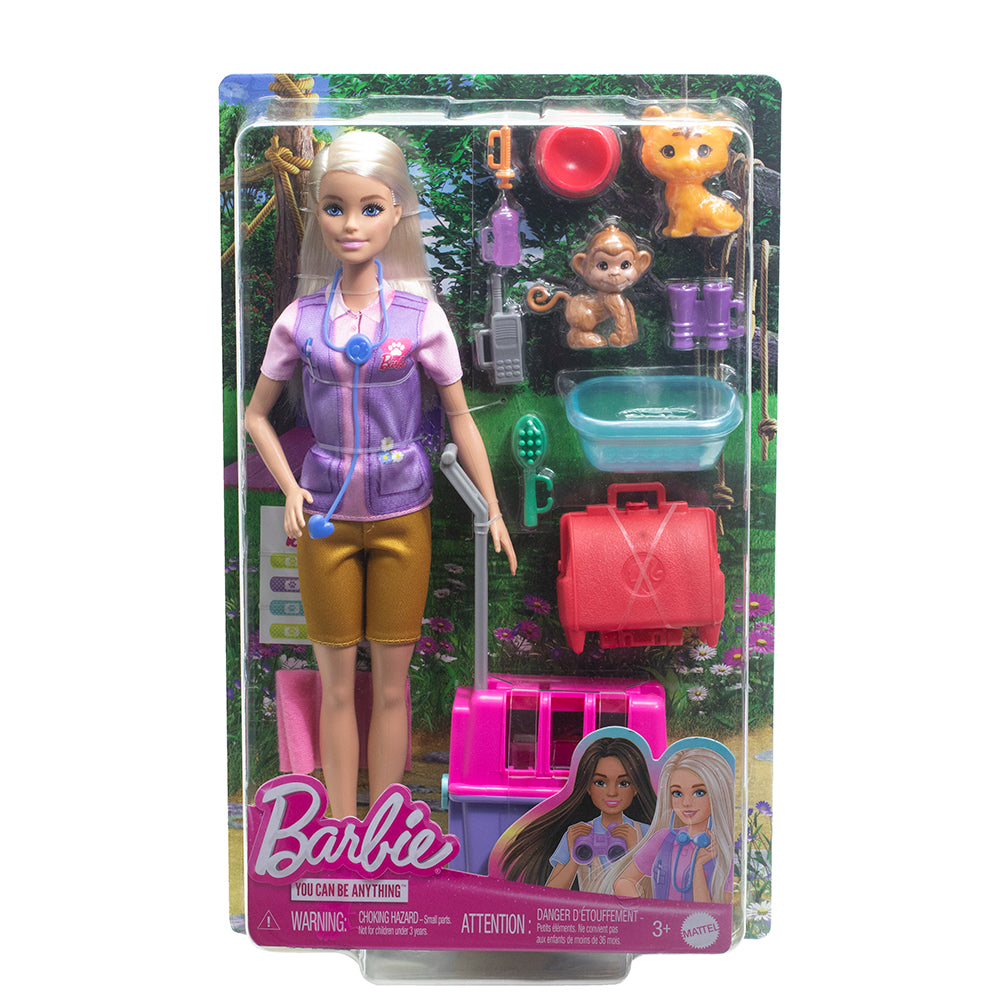 Barbie Carrière - Coffret de jeu de sauvetage d'animaux avec poupée