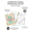 Ensemble Cahier à Spirale Divisé Cool & Crémeux Harper avec Stylo