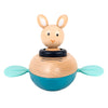 jouet aquatique lapin canoë en bois avec pagayeurs pour le bain
