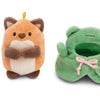 Peluche mymochi - Renard geek avec jeux vidéos et costume de grenouille