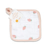 Lulujo -Lot de 3 débarbouillettes en mousseline - Pêches blanc et fraises