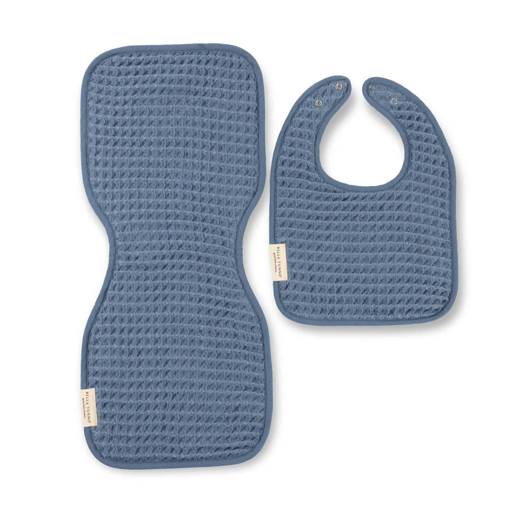 Reversible Bib + Anti-Regurgitation Rain Cloth Blue